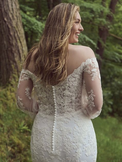 Patricia Boho Fit-and-Flare Bridal Dress | Rebecca Ingram Bridal Closet, Nude Gown, Rebecca Ingram, Lace Motifs, Blush Gown, Ivory Gown, Maggie Sottero Wedding Dresses, Flare Gown, Bridal Dresses Lace