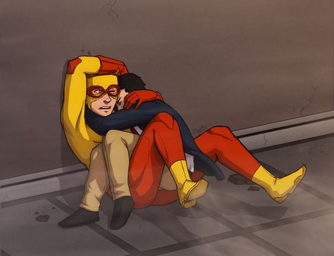 Kid Flash x Robin Gotham Academy, Young Justice Robin, Young Justice League, Wally West, Teen Titan, Kid Flash, Univers Dc, Dc Comics Artwork, Beast Boy