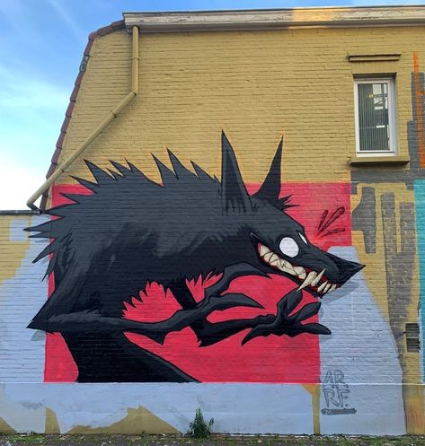 Large Graffiti Wall Art, Street Artist Character Design, Grafitti Street Art Graffiti, Graffiti Characters Cartoons, Wolf Graffiti, Graffiti Animals, Graffiti School, Wall Art Graffiti, Wolf Illustration