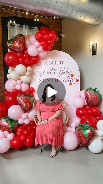 Flawless Functions on Instagram: "A Berry Sweet Baby is on the Way! 🍓🍓🍓  #baby #babyshower #babyshowerideas #babyshowerdecor #berrysweet #pink #red #balloons #balloongarland #backdrop #aberrysweetbabyisontheway #strawberry #strawberryshortcake #strawberrytheme #babyshowerideas #girlbabyshower #pinkbabyshower #bridal #bridetobe #bridalshower #babyshowertheme #babyshowercenterpiece #fruit" A Berry Sweet Baby Is On The Way, Strawberry Baby Shower Ideas, Strawberry Shortcake Baby Shower Ideas, Strawberry Backdrop, Strawberry Baby Shower Theme, Berry Sweet Baby Shower Theme, Strawberry Baby, Shower Themes, Shower Time