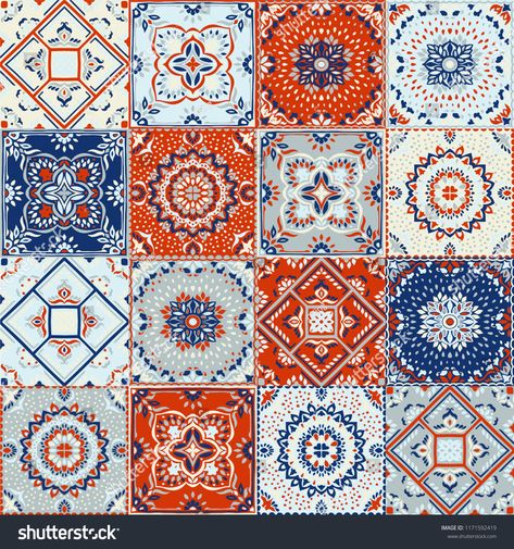 Turkish Symbols, Talavera Pattern, Spanish Pottery, Indian Patchwork, Ethnic Background, Folk Pattern, Mosaic Ceramic, Folk Print, Seamless Wallpaper