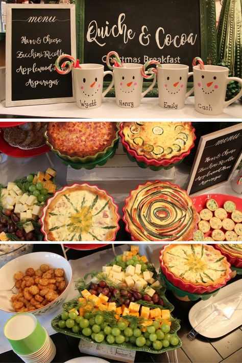 CHristmas Breakfast Buffet Ideas. Hosting Christmas Breakfast. Quiche Buffet. Quiche Recipes Breakfast Ideas Quiche, Quiche Buffet, Buffet Brunch Ideas, Christmas Breakfast Buffet Ideas, Christmas Breakfast Buffet, Holiday Side Dishes Christmas, Buffet Brunch, Christmas Breakfast Ideas, Parenting Blogs