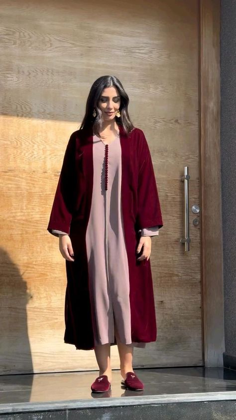 Caftan Simple Chic, Moroccan Kimono, Caftan Simple, Muslim Outfit, Moroccan Clothing, Kimono Outfit, Casual Kimono, Moroccan Fashion, Cotton Outfit