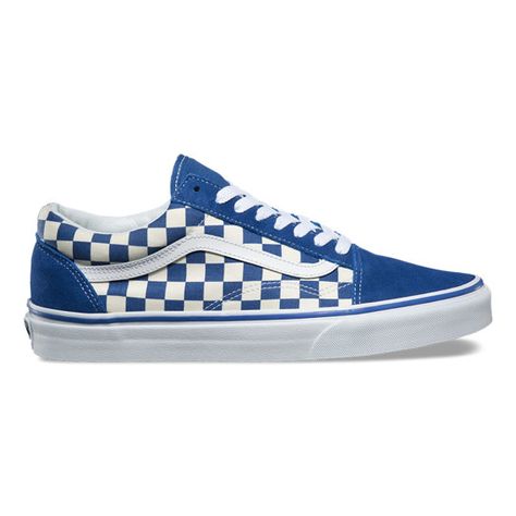 Primary Check Old Skool Shoes | Vans Mens Cap, Mens Vans Shoes, Old Skool Vans, Fly Shoes, Cap Toe Shoes, Black Men Fashion Swag, Blue Vans, Mens Skate Shoes, Adidas Shoes Women