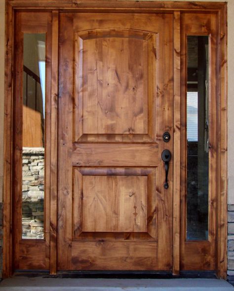 Exterior Doors Archives - KSR Door and Mill Comany Alder Doors, Knotty Alder Doors, Door With Sidelights, Pintu Interior, Entry Door With Sidelights, Front Entry Door, Craftsman Door, Brick Molding, Tuscan Design