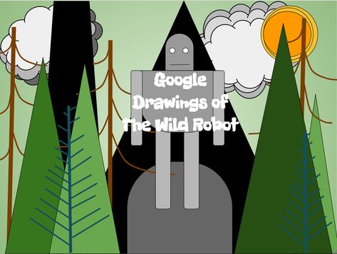 The Wild Robot Project, Wild Robot Bulletin Board, The Wild Robot Art Project, Wild Robot Art Project, Wild Robot Art, Robot Activities, Wild Robot Coloring Pages, Robot Project, Robot Activity