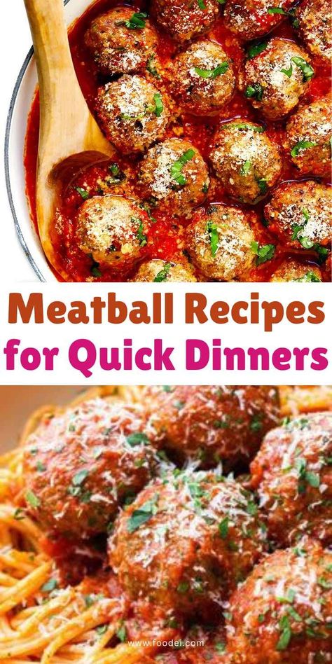 Looking for a quick and tasty dinner? Try these Easy Meatball Recipes! 🍝✨ From classic beef meatballs to savory chicken options, these recipes are simple, flavorful, and perfect for busy nights. Make dinner a breeze with these mouthwatering meatball ideas! 🍽️ #EasyMeatballs #QuickDinners #WeeknightMeals #SimpleRecipes #ComfortFood #FamilyDinner #DinnerInspiration Pioneer Woman Meatball Recipes, Meatball And Sauce Recipe, Meatball Recipes Stovetop, Chicken Meatball Meals, Amylu Chicken Meatballs Recipes, Meatball Dishes Dinners, Boiled Meatballs, Meat Ball Recipes Easy, Meatball Recipes Baked