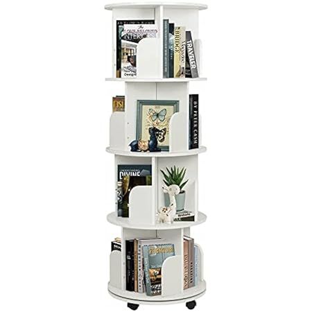 Redd Royal 6-Tier Bookcase 360° Rotating Bookshelf, White Floor Standing Storage Rack for Living Room Bedroom, Open Design Swivel Corner Shelf Home Office Decor : Amazon.co.uk: Home & Kitchen Bookshelves For Small Spaces, Rotating Bookshelf, Standing Bookshelf, Revolving Bookcase, Stackable Shelves, Standing Display, Bookshelves In Bedroom, Display Bookcase, Stand Shelf