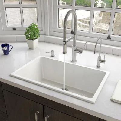 Contemporary Kitchen Sinks, Drop In Kitchen Sink, White Kitchen Sink, Drop In Sink, Fireclay Sink, Farm Sink, Single Bowl Kitchen Sink, Farmhouse Sink Kitchen, Sink Design