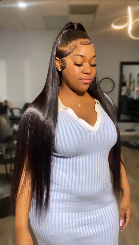 Hairstyle With Ponytail, Braiding Hairstyles, Natural Hair Treatments, Prom Hairstyle, Sleek Ponytail Hairstyles, Frontal Hairstyles, Hair Treatments, Hair Ponytail, Hair Ponytail Styles