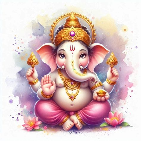 Lord Ganesh Digital Art, Ganesh Ji Pic, Ganesh Ji Art, Ganpati Illustration, Ganpati Invite, Cute Ganesha Drawing, Cute Ganesh Ji, Drawing Shading Tutorial, God Reference