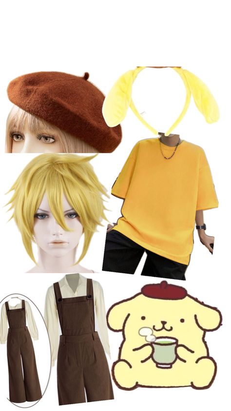 Pompompurin Halloween Costume, Pochacco Costume, Pompompurin Costume, Pompompurin Cosplay, Pompompurin Outfit, Pompompurin Halloween, Sanrio Costumes, Cosplay Boy, Halloween Outfit