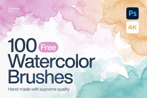 The post 4K Free Watercolor Brushes Photoshop appeared first on PsFiles. A 4k resolution water color photoshop brushes .abr file for free downloads. This brushes set was hand made resources. File Info: 100 brushes in set Category: Photoshop Brushes Available Format: .ABR files Minimum PS Version: CS License: Free for personal and commercial use File Size: 2 MB Download file type: Zip Author: Resource Boy To […] The post 4K Free Watercolor Brushes Photoshop appeared first on PsFiles. Watercolor Brushes Photoshop, Watercolor Photoshop, Brush Watercolor, Color Photoshop, Photoshop Watercolor, Photoshop Brushes Free, Free Procreate, Watercolor Splatter, Illustrator Brushes