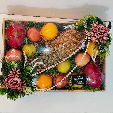 : "✨ Presenting our elegant fruit hamper, perfect for gifting on any special occasion! 🍎🍍 Fresh fruits, beautifully packed with love from Do Baheno Ki Dukan. 🎁 Order yours today!"Hashtags: #FruitHamper #GiftIdeas #DoBahenoKiDukan #FreshAndElegant #TrousseauPacking #FruitGift #HealthyGifting #GiftHampers #SpecialOccasions @do_baheno_ki_dukan Fruit Hampers, Trousseau Packing, Healthy Gift, Fruit Gifts, Fresh Fruits, Gift Hampers, Ants, Fresh Fruit, With Love