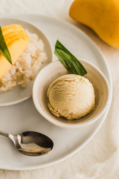 Ice Cream In A Bowl, Rice Ice Cream, Durian Ice Cream, Thai Ice Cream, Coconut Milk Dessert, Unique Ice Cream Flavors, Asian Dessert Recipes, Gelato Flavors, Custard Ice Cream