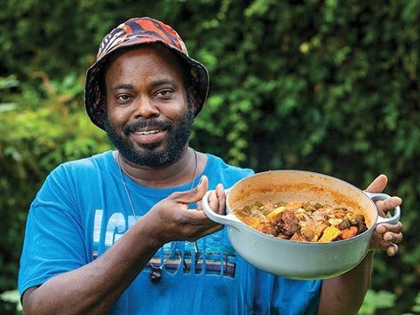 Lowcountry Okra Soup | Chef Benjamin 'BJ' Dennis, SC Living ~ Classic dish of the South Carolina coast. Smoked meat for the stock base, then add okra, tomatoes, butterbeans (lima beans), corn, onions, garlic, & shrimp. Seasoned with bay leaf & thyme. #Southern Gumbo Soup Recipe, Gumbo Recipe Okra, Okra Soup Recipe, Okra Gumbo, Okra Soup, Okra Stew, Okra And Tomatoes, Outdoor Cooking Recipes, Famous Chef