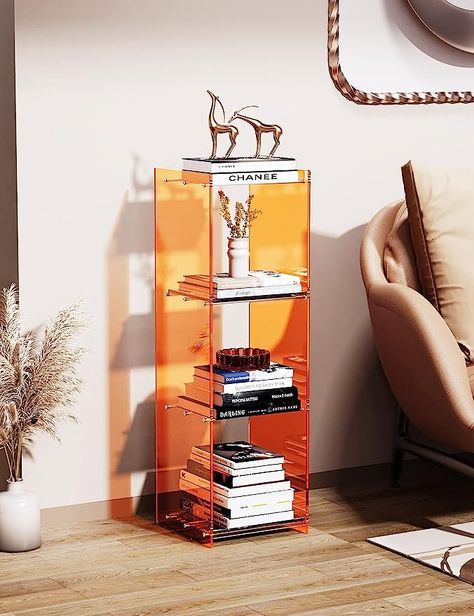 Acrylic Book Stand, Shoe Rack Ideas Modern, Book Shelf Ideas Aesthetic, Shoe Rack In Garage, Acrylic Book Shelf, Shoe Cabinet Ideas, Corner Book Shelf, Room Inspiration Boho, Modern Side Table Design