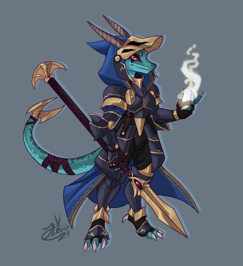 Blue Kobold Art, Kobold Character Design, Kobold Knight, Kobold Cleric, Kobold Wizard, Kobold Character Art, Kobold Artificer, Lizardfolk Art, Kobold Art