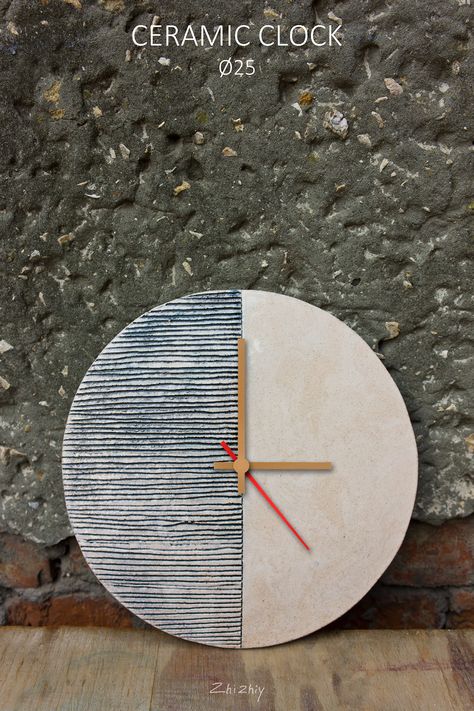 CERAMIC CLOCK on Behance Ceramic Clock, Diy Wall Clock, Pottery Form, Retro Wall Clock, Advanced Ceramics, Diy Clock Wall, Cool Clocks, Pottery Handbuilding, Concrete Crafts