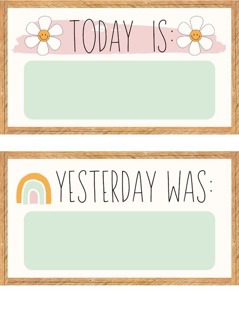 Boho Classroom Decor Printable, Today Is Printable, Class Name Tags, Classroom Decor Printables, Classroom Vibes, Peraturan Kelas, Teaching Classroom Decor, English Teaching Materials, Printable Classroom Decor