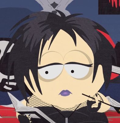 South Park Henrietta South Park, Henrietta Biggle, Goth Kids South Park, South Park Icon, Mr Garrison, South Park Pfp, Silly South Park, Sp Characters, Character Journal