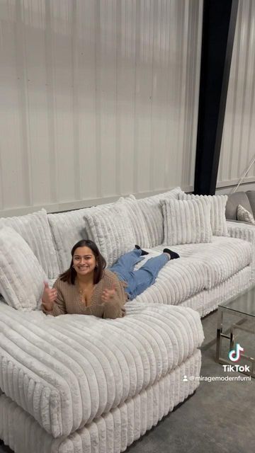 Mirage Furniture Outlet on Instagram: "The best couch…ever?😍😍 Sink into this plush oversized sectional that’s available in four different colors and ready to be your new favorite couch.☁️ Now available at the Mirage Furnishing Outlet! #furniture #shopping #couch" Huge Couch, Aesthetic Couch, Fluffy Couch, Couches Living Room Comfy, Couch Comfy, Sectional Sofa Comfy, Best Couch, Oversized Sectional, Sofa Comfy