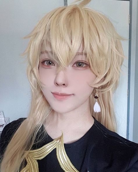 ig; mei.haze Lumine Cosplay Makeup, Aether Cosplay, Cosplay Genshin, Cosplay Hair, Cosplay Characters, Cute Cosplay, Cosplay Makeup, Cosplay Wig, Best Cosplay