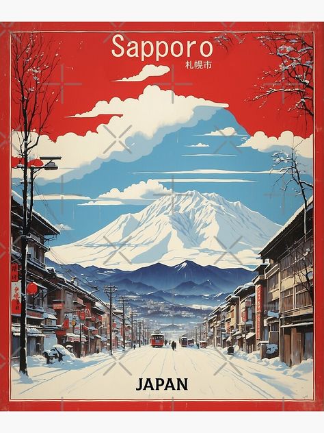 Add some fun and beauty to your home with this Sapporo Japan traveler design or give it as the perfect gift! Poster Tourism, Japan Tourism, Sapporo Japan, Graphics Design Ideas, Tourism Poster, Vietnam Tours, Japan Vintage, Sapporo, Vintage Travel Posters