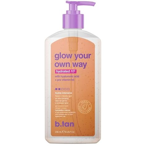 Amazon.com: b.tan Face & Body Clear Self Tan Gel | Glow Your Own Way Hydrated - Ultra Hydrating, Transfer-Resistant, Gradual Sunless Tanning Gel for Face and Body, Vegan, Cruelty Free Self Tanner, 8 Fl Oz : Beauty & Personal Care Tanning Gel, B Tan, How To Get Tan, Gradual Tan, Self Tan, Body Gel, Self Tanning, Tan Face, Sunless Tanning