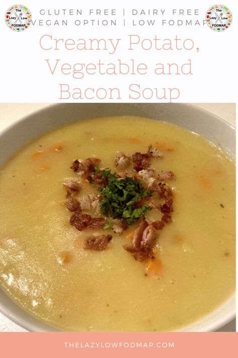 Fodmap Vegetable Soup, Low Fodmap Bacon Recipes, Low Fodmap Noodle Recipes, Low Fodmap Mashed Potatoes, Low Fodmap Vegan Soup, Low Fodmap Soups Gluten Free, Ibs Soup Recipes, Low Fodmap Potato Soup, Low Fodmap Slow Cooker Recipes