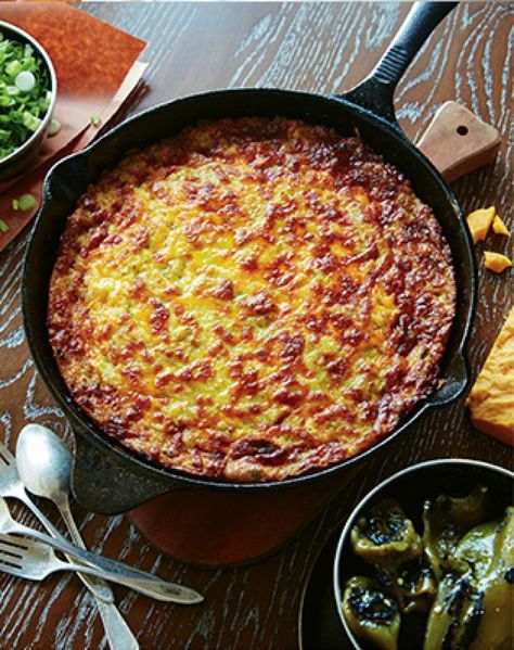 How To Make Green-Chile Corn Pudding - Best Recipe | Charleston Magazine Corn Pudding Recipe, Hatch Green Chili, Charleston Food, Bbq Corn, Granulated Garlic, City Magazine, Corn Pudding, Green Chiles, Table Salt