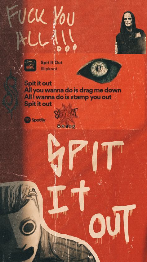 Slipknot Lyrics, Colorful Skull Art, Spit It Out, Grunge Posters, Rock Band Posters, Something In The Way, Band Wallpapers, Stranger Things Aesthetic