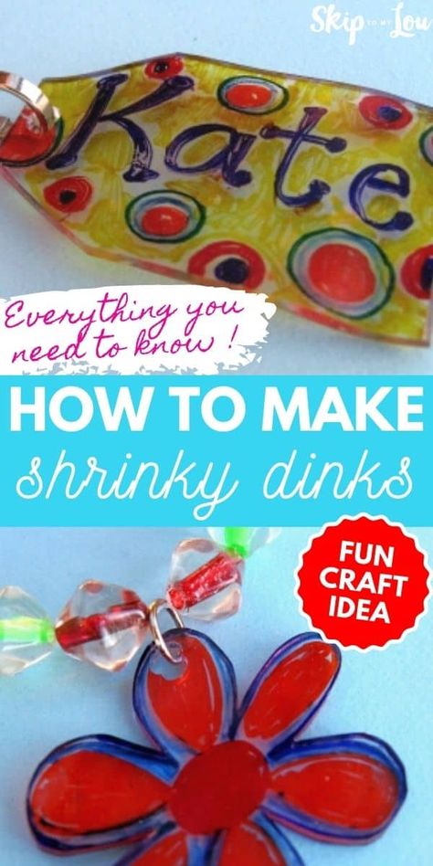 Notepad Crafts, Diy Shrink Plastic Jewelry, Shrinky Dink Art, Container Crafts, Diy Shrink Plastic, Shrinky Dink Crafts, Shrinky Dink Jewelry, Bottle Flowers, Kids Chores