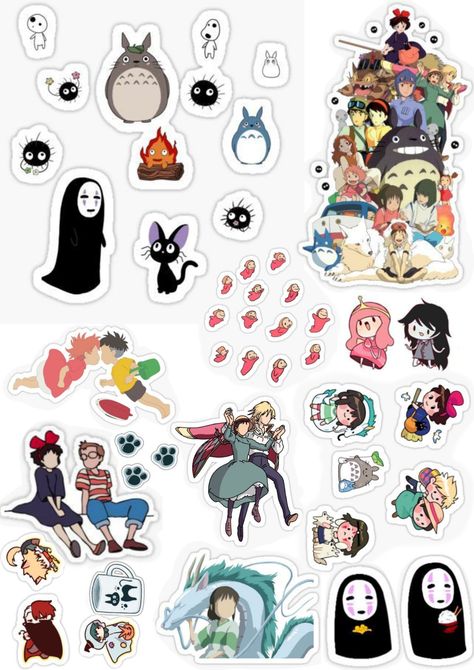 Studio Ghibli Stickers Printable Hd, Ghibli Stickers Printable, Cute Anime Stickers Printable, Studio Ghibli Stickers Printable, Printable Anime Stickers, Manga Stickers Printable, Anime Printable Stickers, Anime Sticker Pack Printable, Anime Sticker Sheet