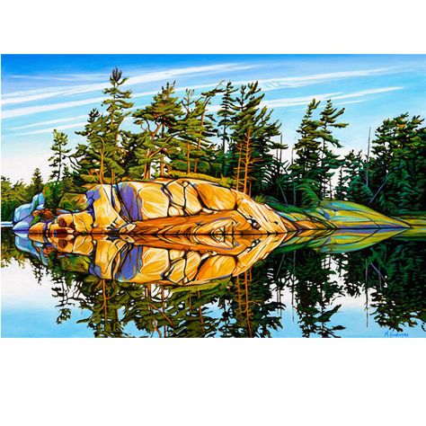 Killarney Reflections by Canadian Artist Margarethe Vanderpas | MARGARETHE VANDERPAS CANADIAN ARTIST Canadian Artists Paintings, Canadian Landscape Painting, Contemporary Abstract Landscape Painting, Margarethe Vanderpas, Contemporary Landscapes, Bruce Peninsula, Canvas Rug, Canadian Painters, Turtle Swimming