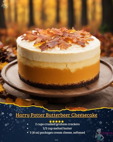 Harry Potter Cheesecake, Butterbeer Cheesecake Recipe, Harry Potter Food Recipes, Butterbeer Cheesecake, Snickers Pie, Harry Potter Butterbeer, Cupcakes Decorating, Harry Potter Butter Beer, Thanksgiving 2024