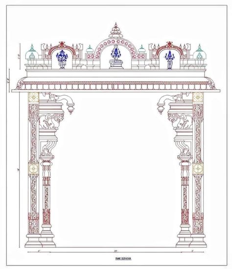 Mandir Drawing, Shilpa Shastra, South Jewellery, Wooden Temple For Home, Temple Decoration, Temple Drawing, Pooja Ghar, Tirupati Balaji, Male Body Art