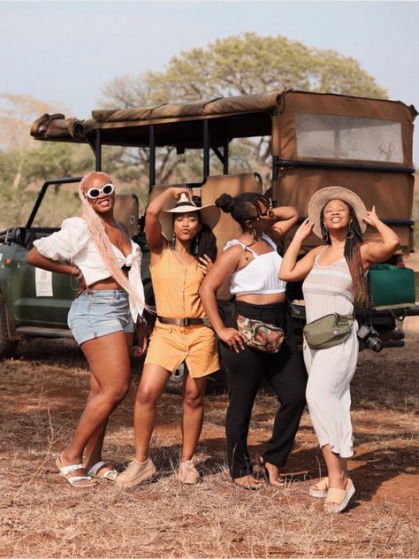 Black Travel Vibes: An African Safari Is The Girls’ Trip You Didn’t Know You Needed Safari Outfit Women, Safari Outfit, Safari Outfits, Travel Vibes, African Travel, Travel Trends, Trip Outfits, Africa Safari, Slow Travel