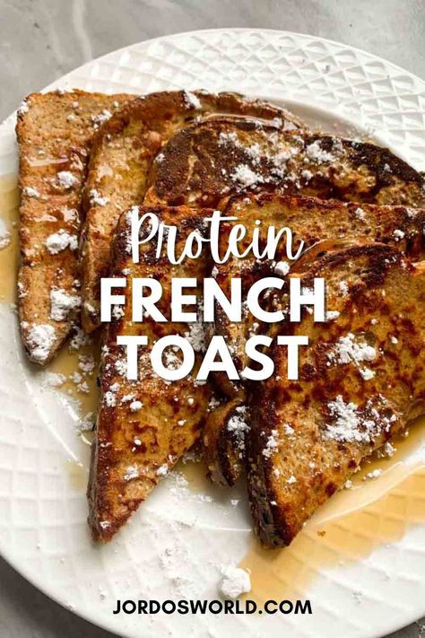 Perfecting French toast means mastering flavor and texture in a repeatable process: this recipe delivers on all fronts AND gives you 33g of protein while you’re at it. Healthy French Toast Recipe, Awesome French Toast Recipe, Protein French Toast, French Toast Batter, Easy Protein Meals, Healthy French Toast, 20 Grams Of Protein, Easy French Toast Recipe, High Protein Meals