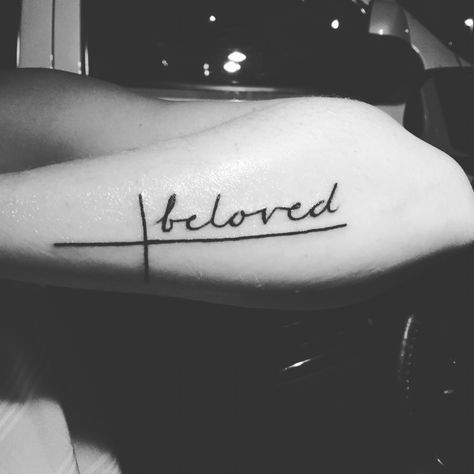 I am His beloved Beloved Tattoo With Cross, Tattoo Quotes Bible, Collar Bone Tattoo Quotes, Beloved Tattoo, Sorry Mom Tattoo, Bible Tattoos, Bantu Knot Out, I Am His, Bone Tattoo