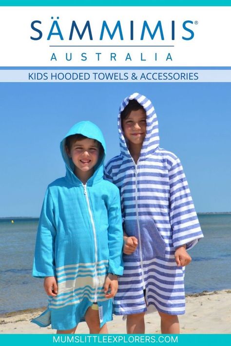 Sammimis Hooded Towels for Kids & Beach Accessories Beach Jacket, Kids Hooded Towels, Large Beach Bags, Hooded Towels, Kids Beach, Kids Products, Wet Bag, Beach Kids, Hooded Towel