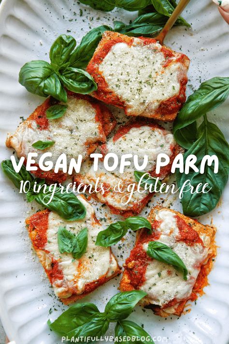 Tofu Dinner Recipes, Tofu Recipes Vegan, Vegan Tofu, Vegan Pasta Recipes, Chicken Parm, Vegan Main Dishes, Vegan Comfort Food, Vegan Meal Prep, Entree Recipes