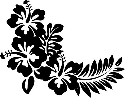 CC0 - FREE SVG Image tropical garden flowers plant Hibiscus Flower Design, Tropical Flowers Drawing, Hibiscus Flower Black And White, Hibiscus Flower Stencil, Hibiscus Svg Free, Hawaiian Flower Svg Free, Tropical Flowers Svg Free, Plant Vector, Flower Silhouette