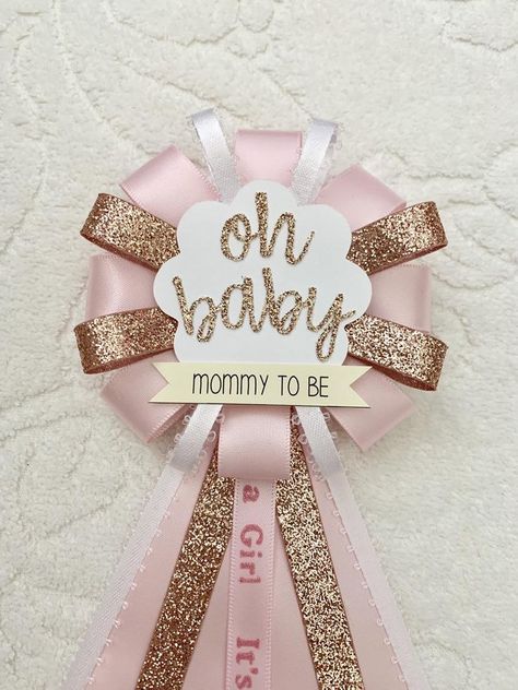 Ribbon Corsage, Rose Gold Boho, Baby Brunch, Boho Leaves, Pumpkin Photos, Mommy To Be, Girl Baby Shower Decorations, White Onesie, Oh Baby