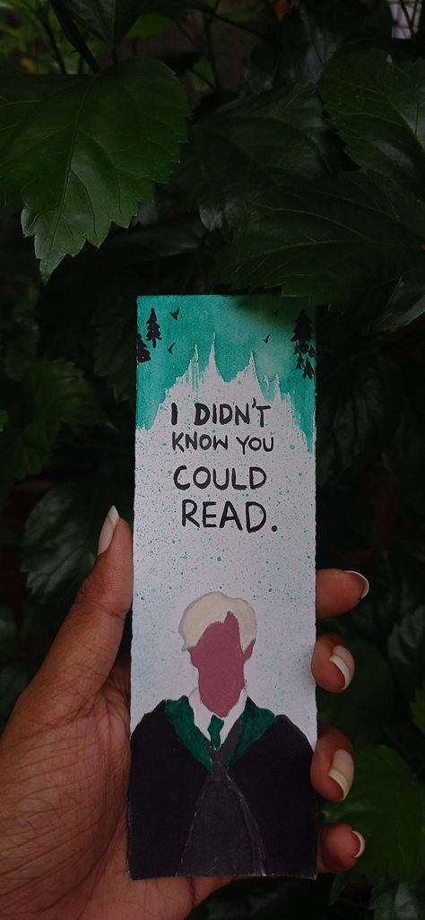 Draco Malfoy Bookmark, Homemade Book Marks Diy, Hp Bookmarks, Harry Potter Book Marks, Diy Harry Potter Bookmarks, Book Markers Ideas, Fandom Bookmarks, Bookmark Photography, Funny Bookmarks