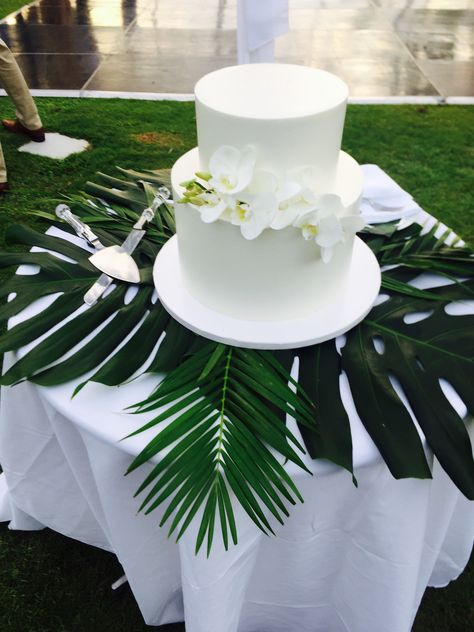 Fiji Elopement, Extravagant Cakes, Cuban Wedding, Tropical Event, Tropical Wedding Cake, Wedding Cake Display, Green Wedding Cake, Dream Wedding Reception, Gold Birthday Cake