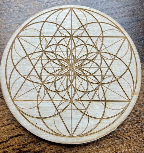 Seed of Life Wooden Crystal Grid - Morganna’s Treasures Seed Of Life Pattern, Seed Of Life Mandala, Unity Art, The Seed Of Life, Sacred Mandala, Sacred Geometry Symbols, Sacred Geometry Art, We Are All Connected, Wood Burning Crafts