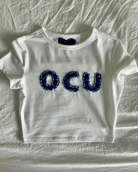 OCU college baby tee with thick stitching 💙 Thick Stitching, Patchwork Baby, Baby Tees, Baby Tee, Infant Tees, Stitching, Quick Saves, Clothes, Patchwork