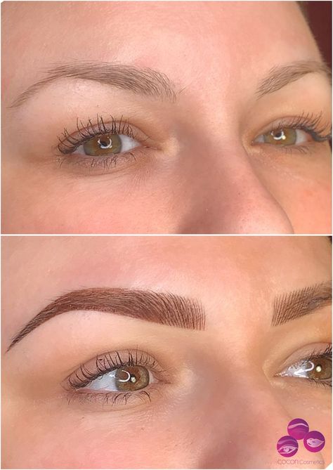 Powder Eyebrows, Mircoblading Eyebrows, Eyebrows Goals, Eyeshadow For Hooded Eyes, Ombre Eyebrows, Permanente Make-up, Sulam Alis, Powder Brows, Brow Tattoo