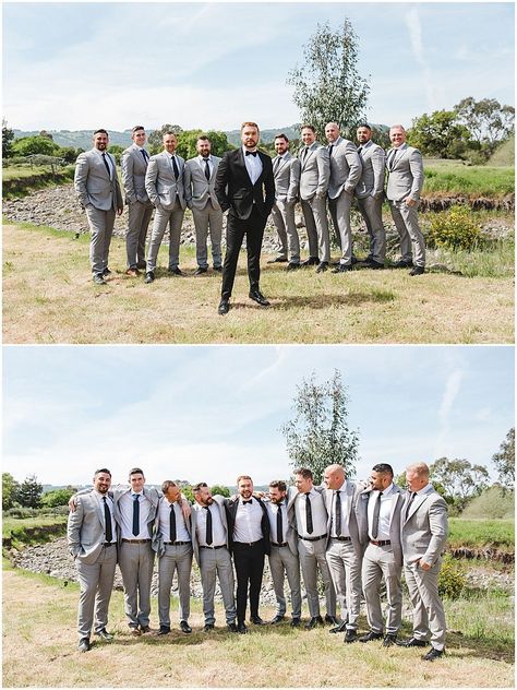 Gray Suit Groomsmen, Black And Grey Groomsmen, Grey And Black Groomsmen Suits, Grey Groomsmen, Groomsmen Attire Grey Vest, Black Tux Groom Grey Suit Groomsmen, Groom Black Suit Groomsmen Grey, Light Grey Groomsmen Suits, Groom And Groomsmen Attire Grey Charcoal